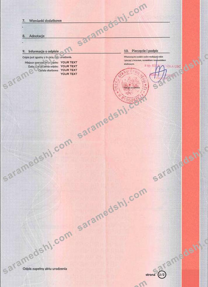 Poland marriage certificate PSD 2